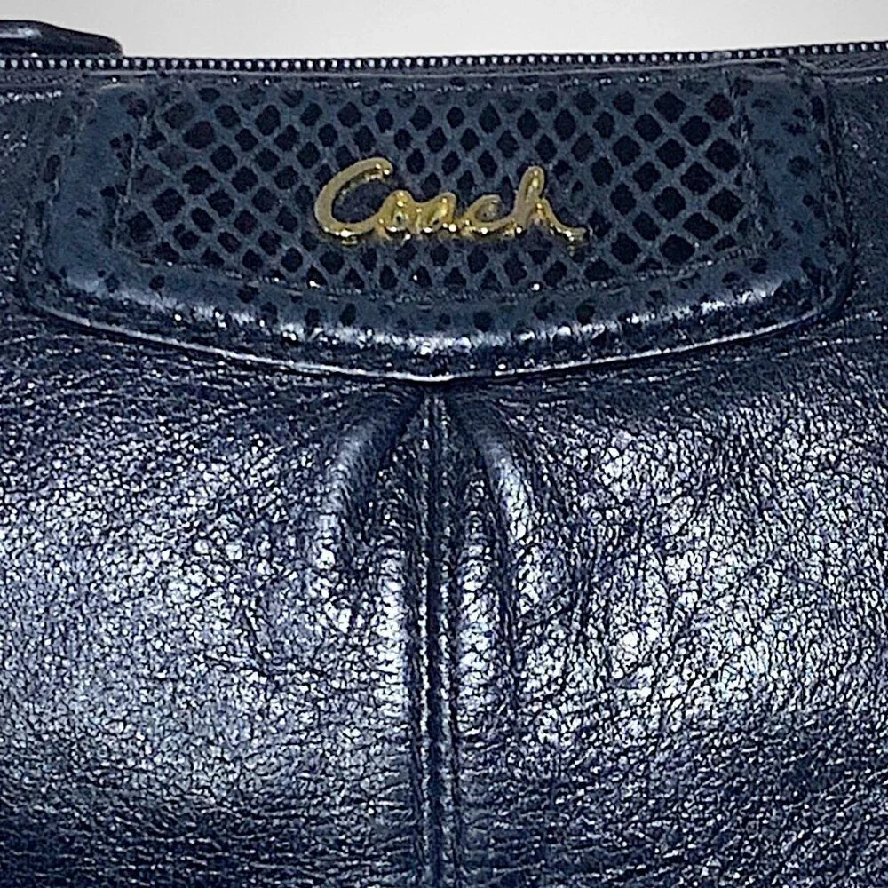 Coach Black Snakeskin Wristlet Wallet Cosmetic Bag
